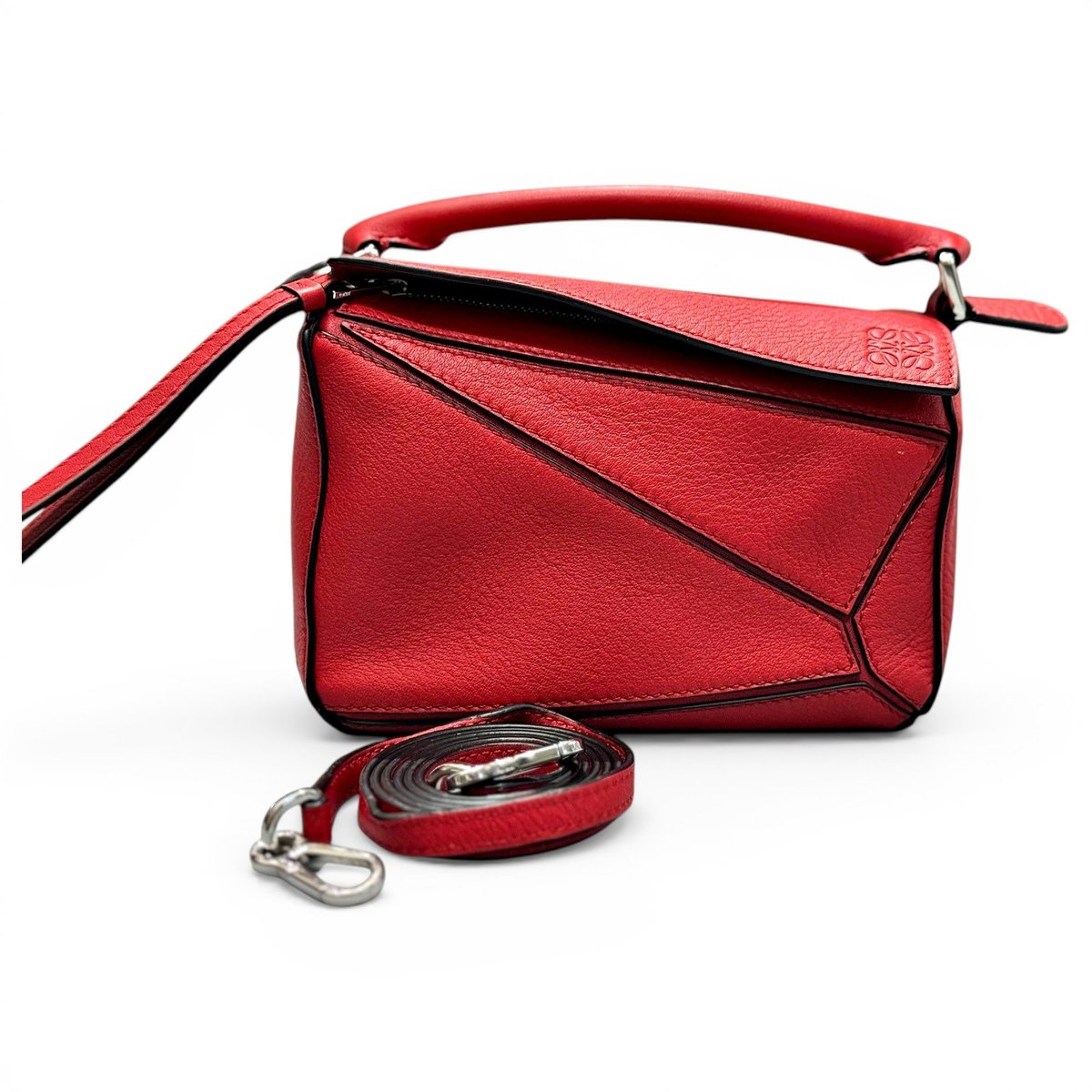 Puzzle leather handbag