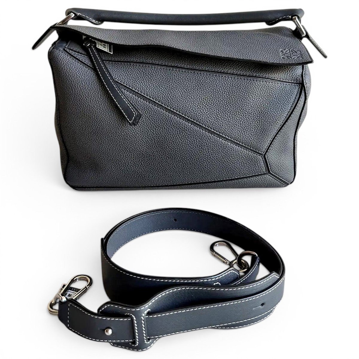 Puzzle leather handbag