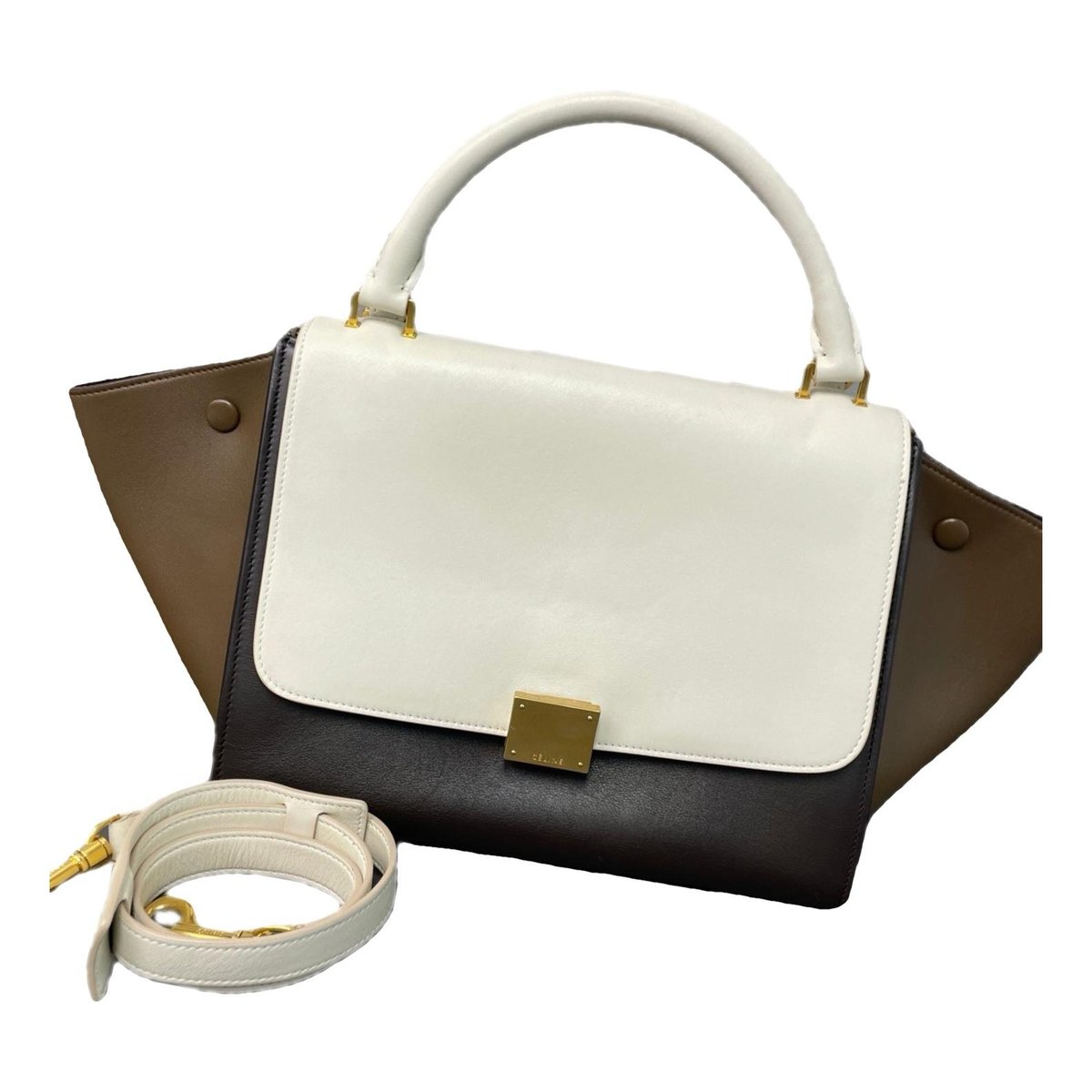 Trapèze leather handbag