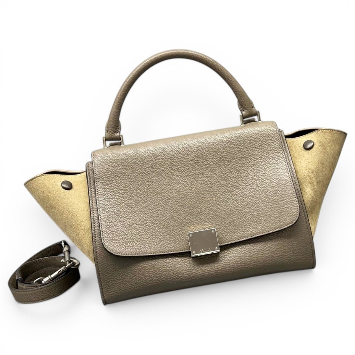 Trapèze leather handbag