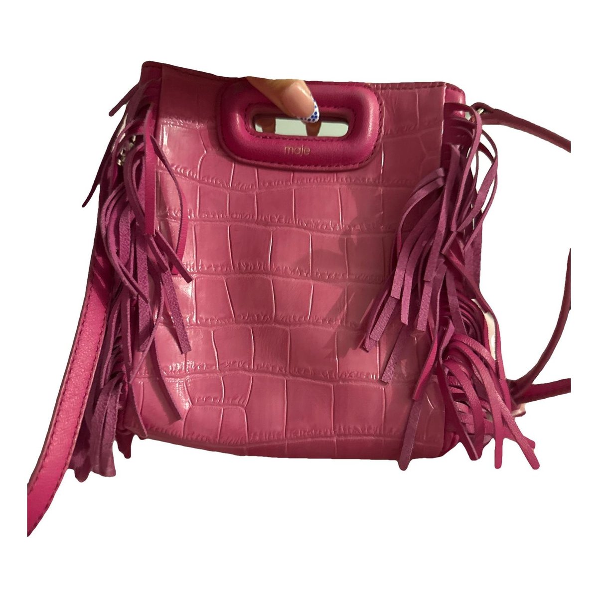Patent leather clutch bag