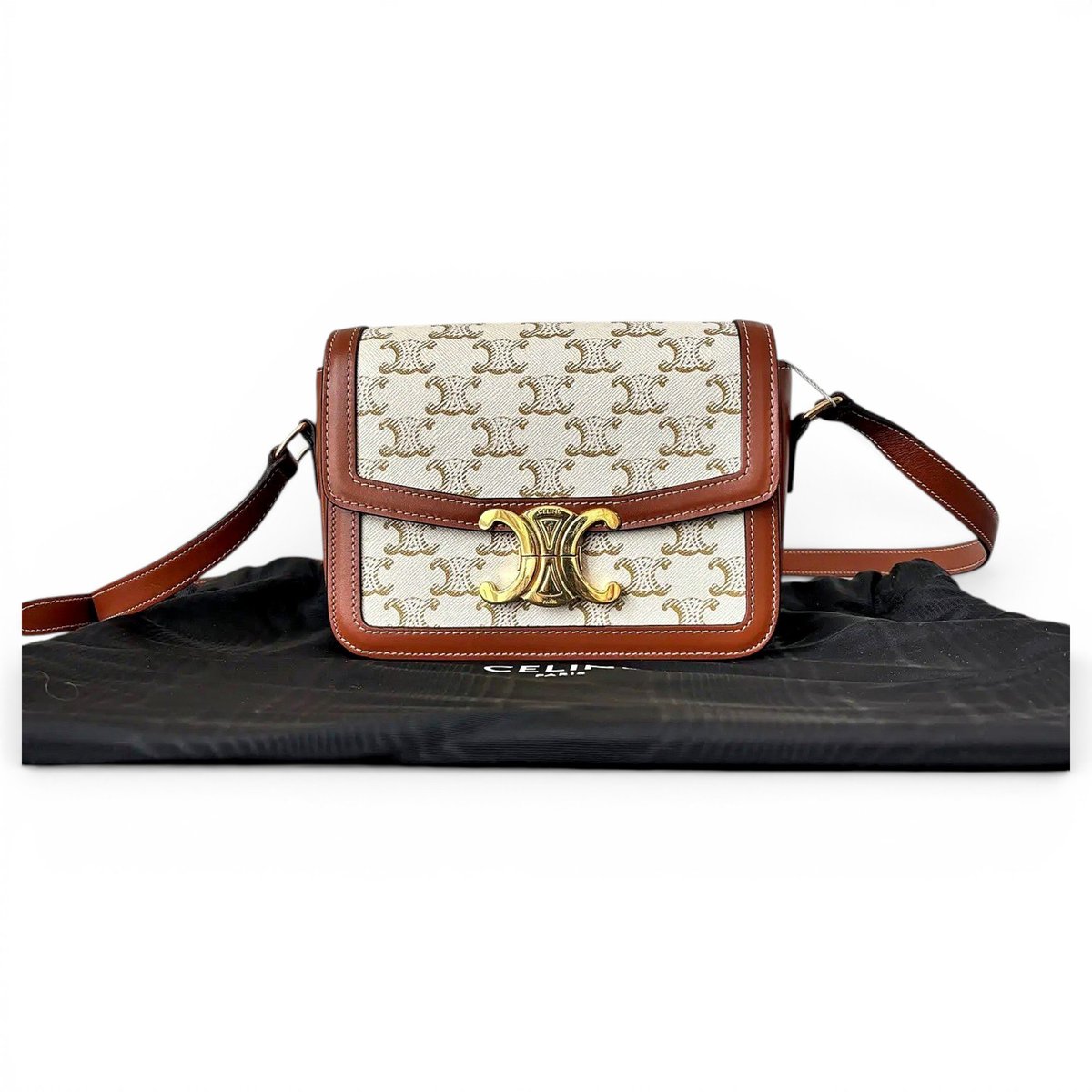 Triomphe vinyl crossbody bag