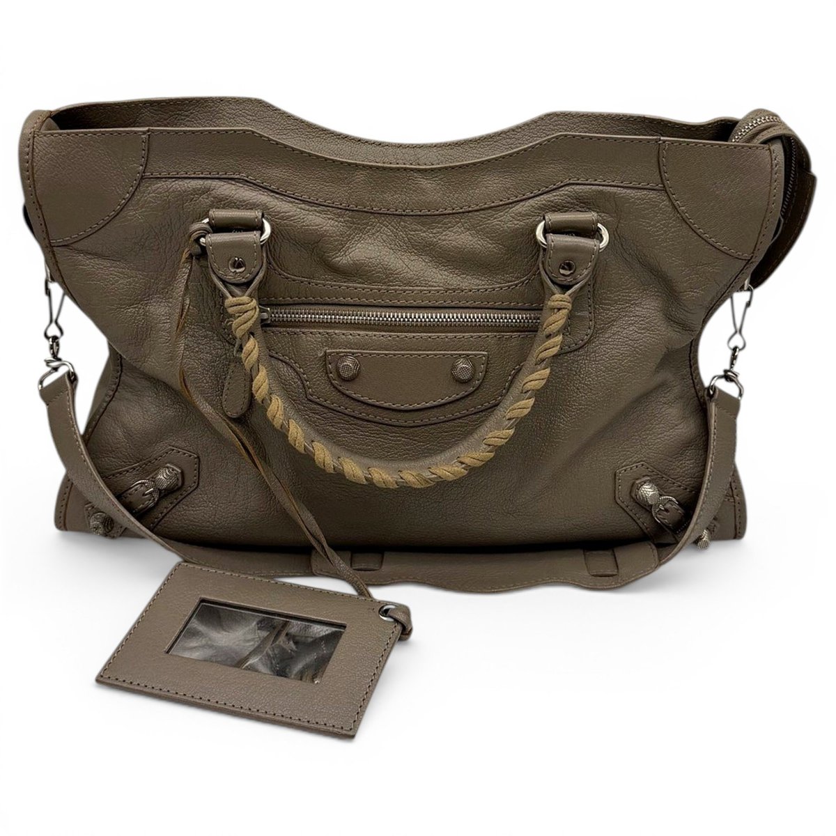 City leather handbag