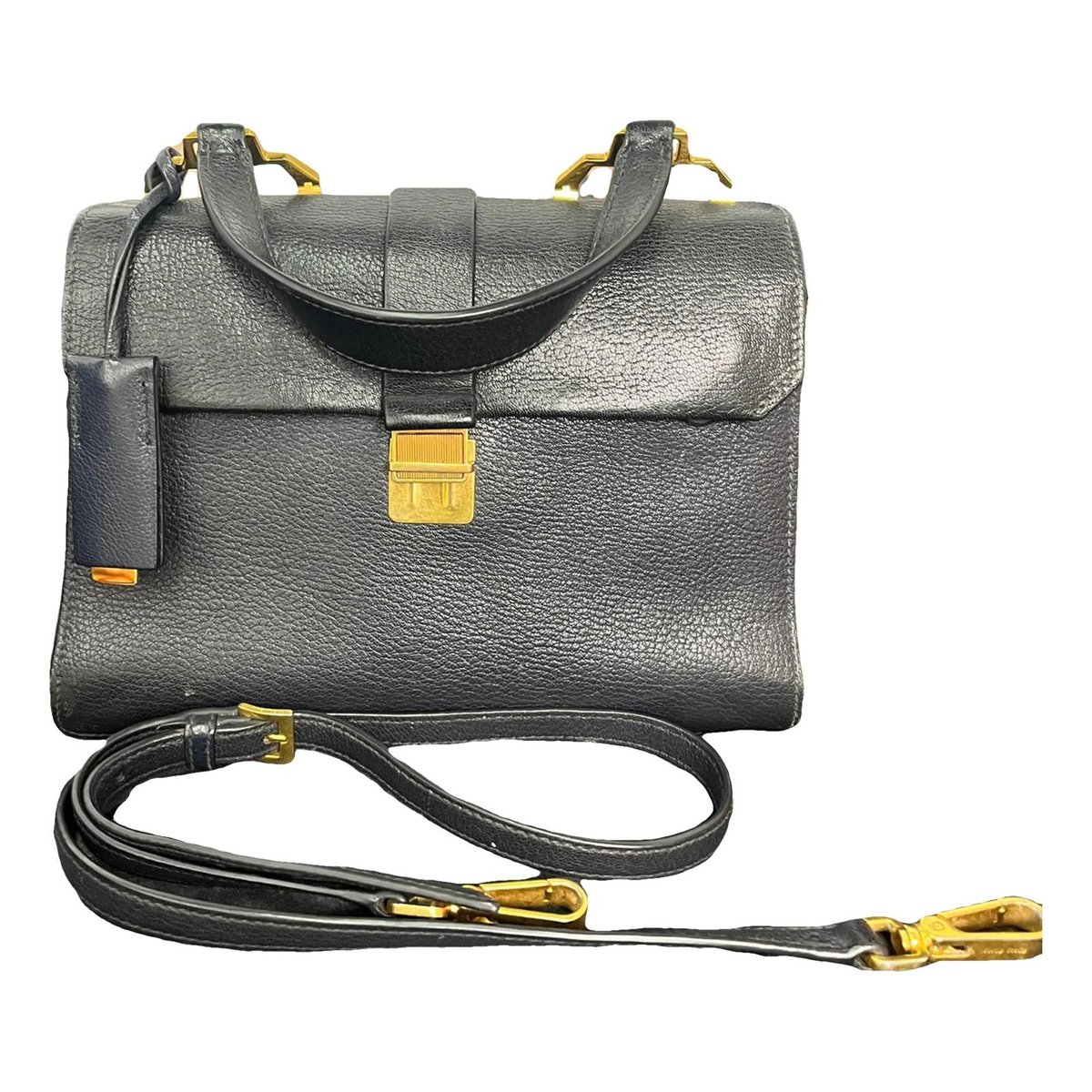 Madras leather handbag