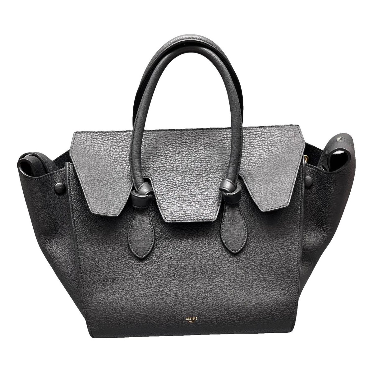 Tie leather handbag