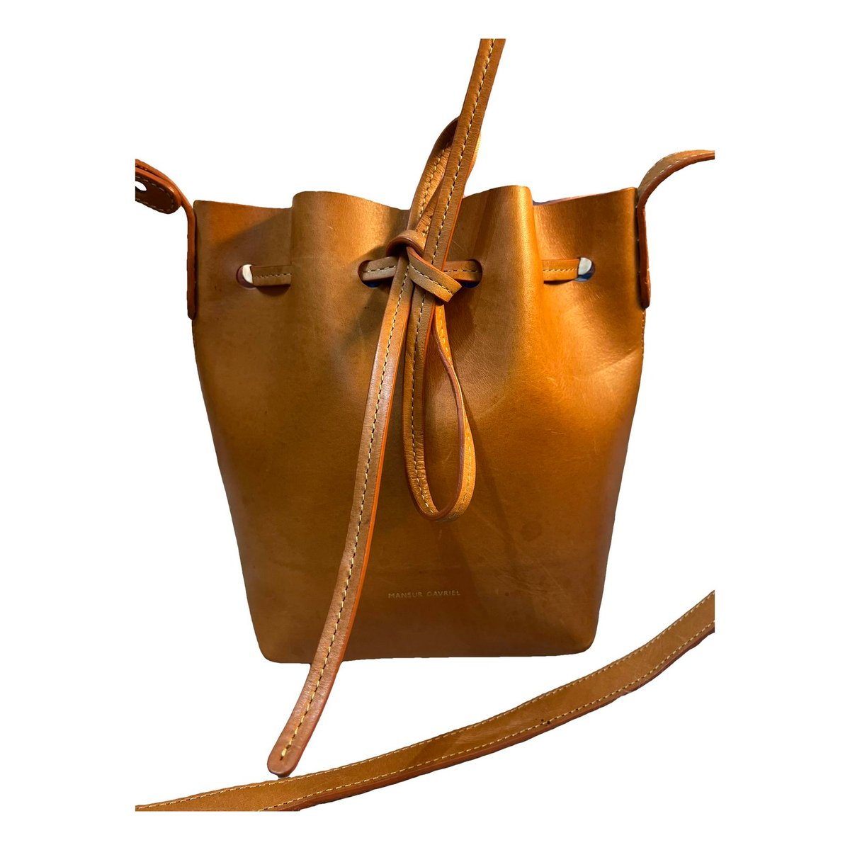 Bucket leather crossbody bag