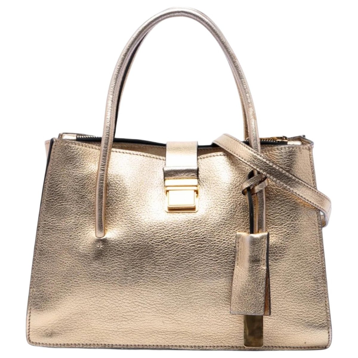 Madras leather tote