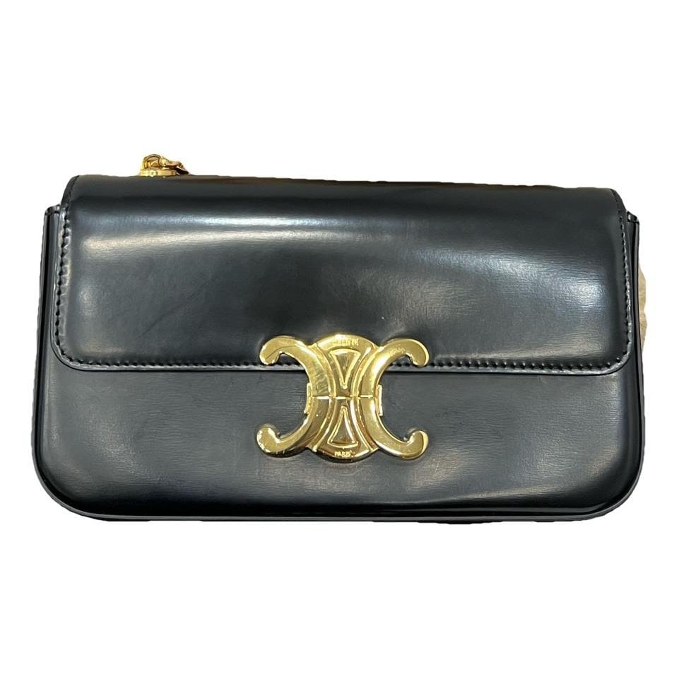 Triomphe chain leather handbag