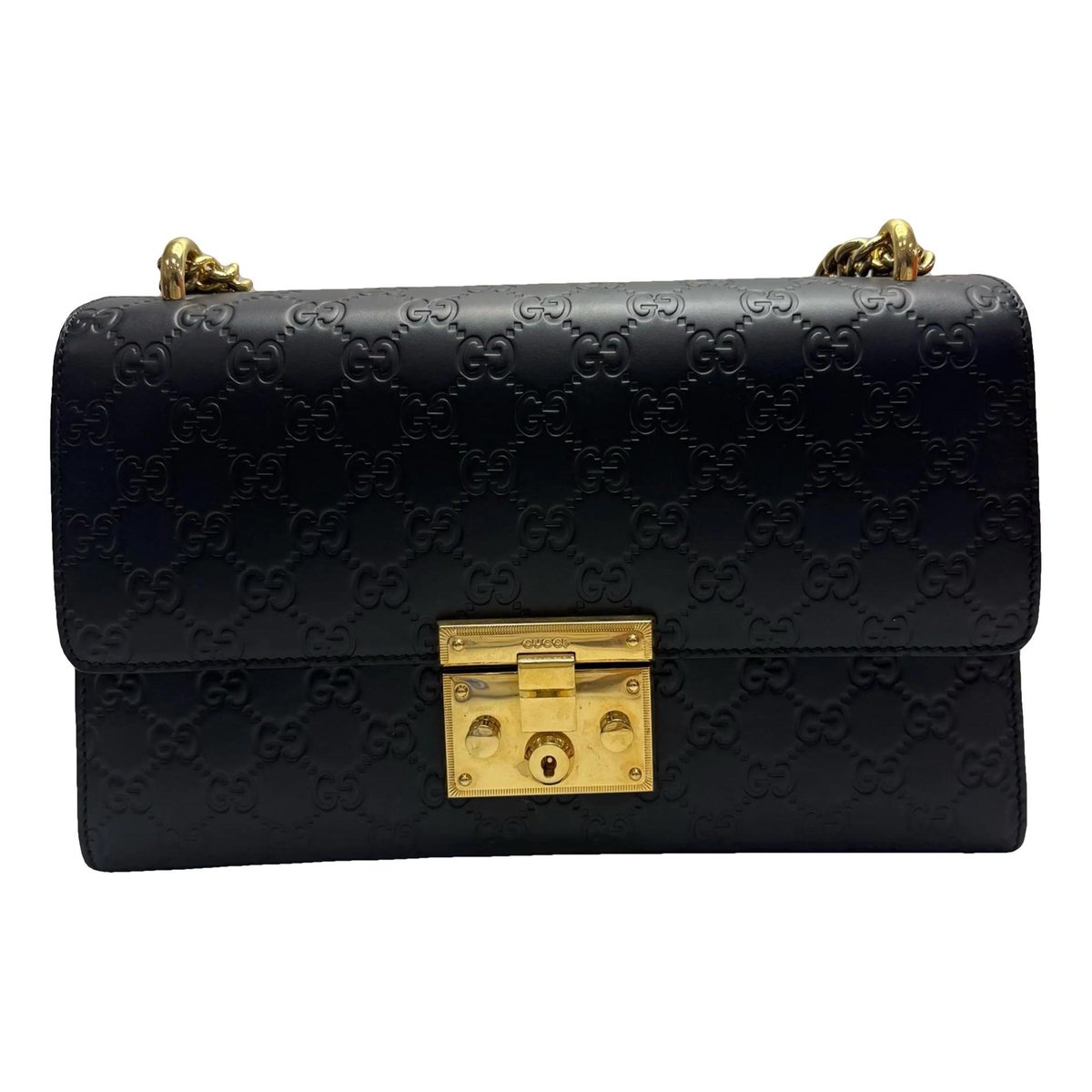 Padlock leather handbag
