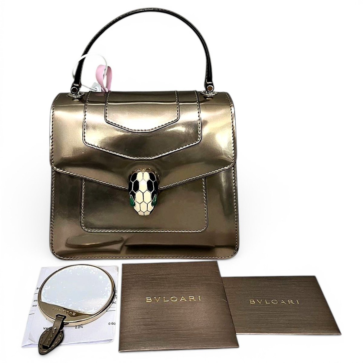 Serpenti patent leather handbag