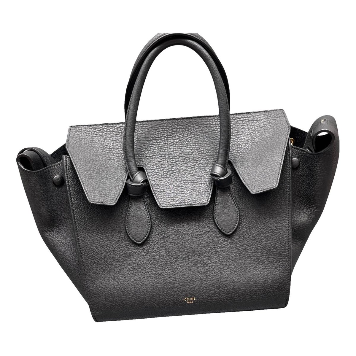 Tie leather handbag