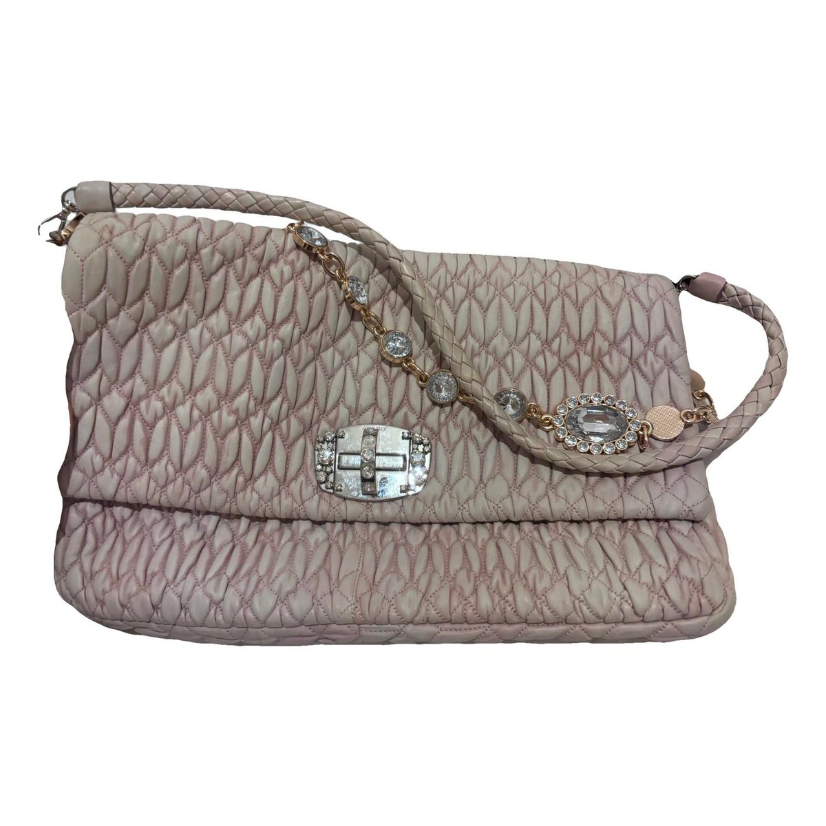 Miu Crystal leather handbag