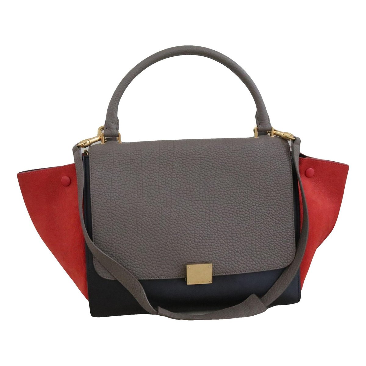 Trapèze leather handbag