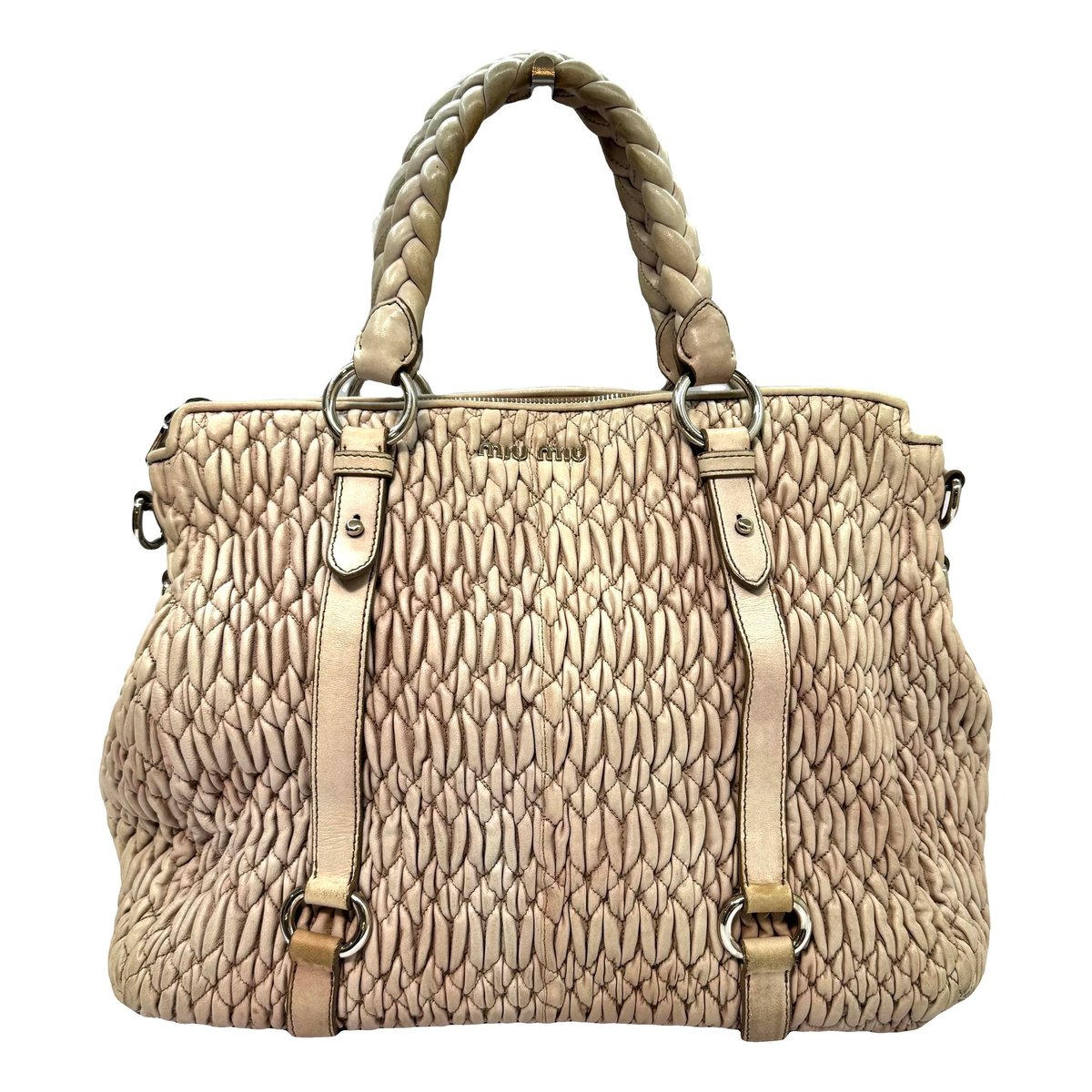 Matelassé leather handbag