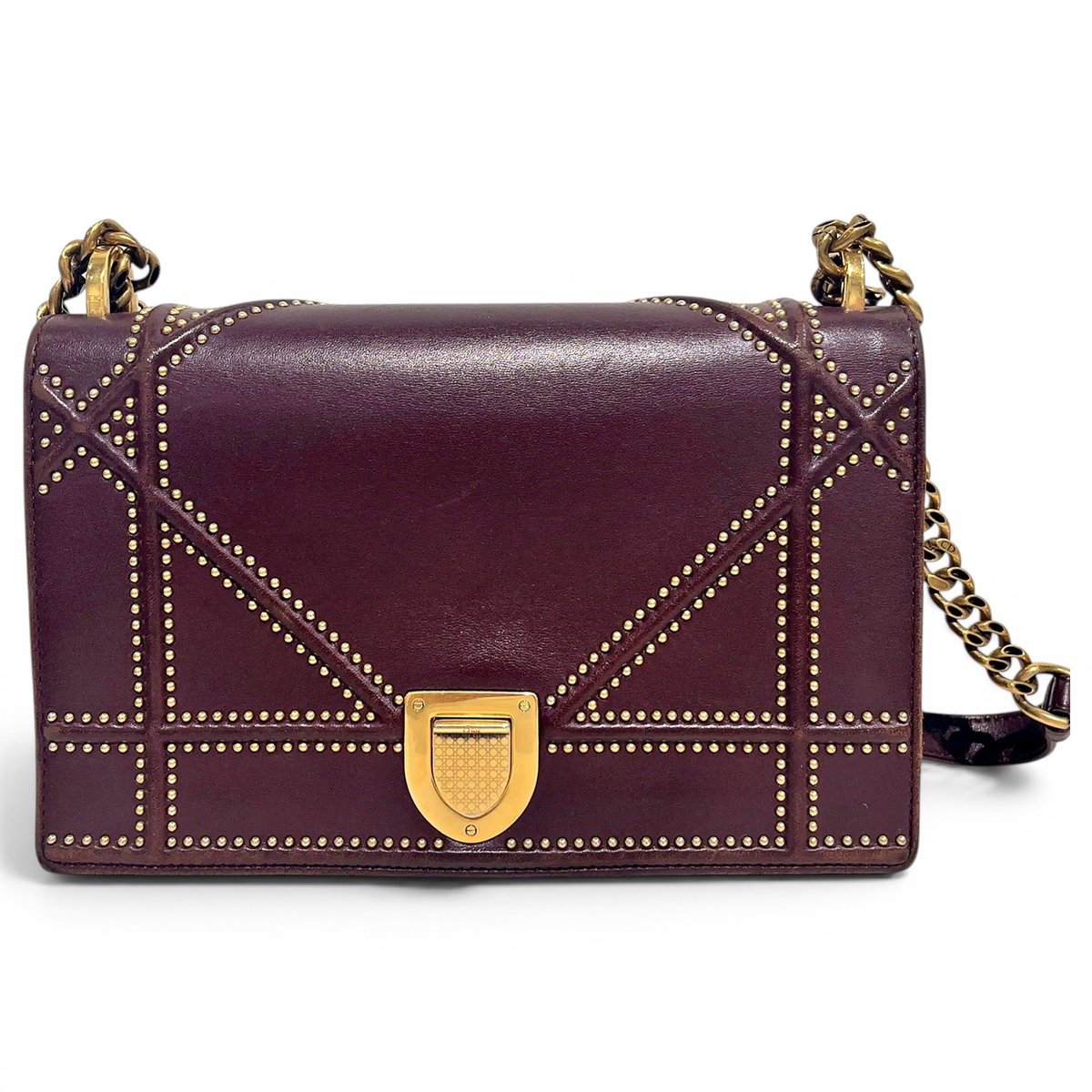 Diorama leather handbag