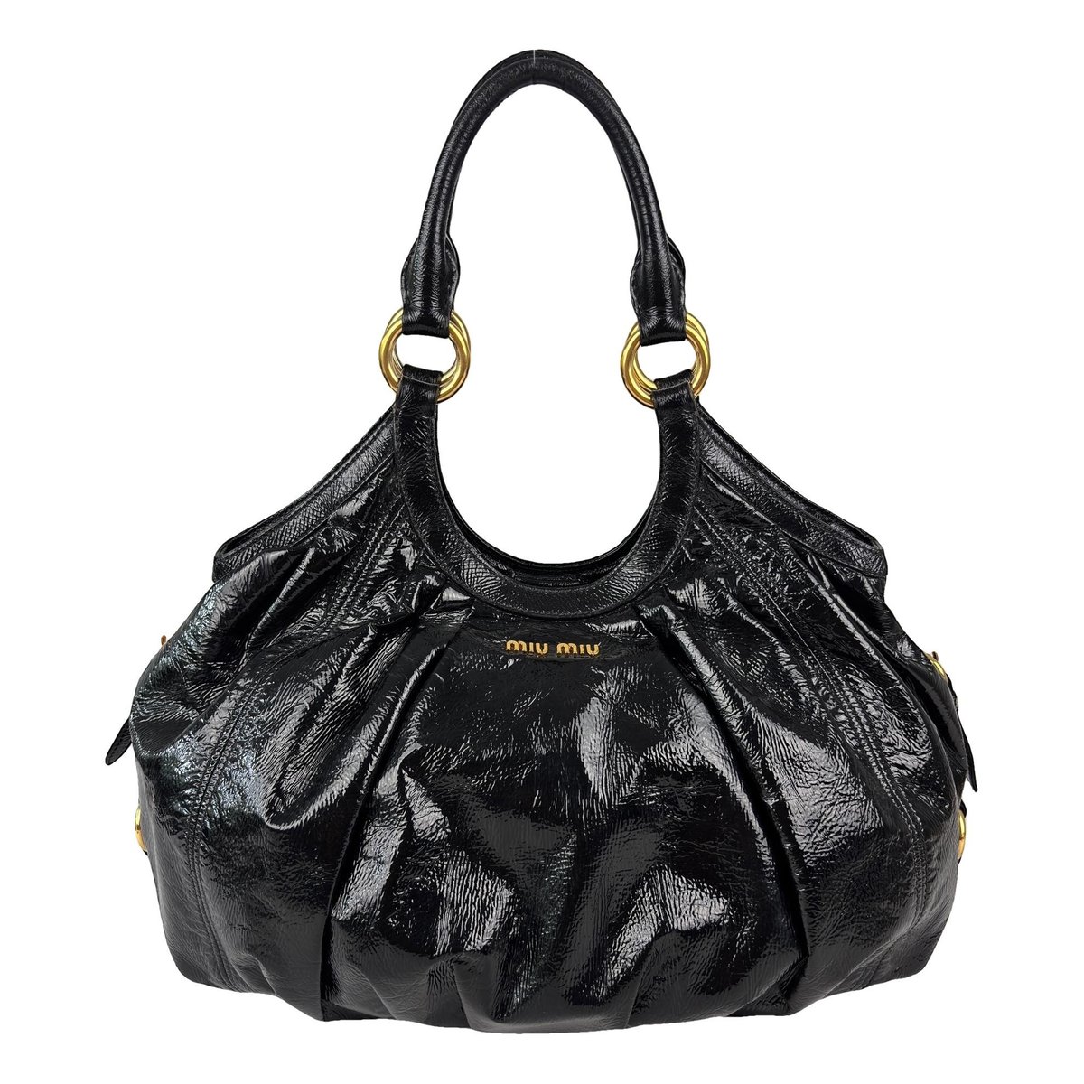 Vitello patent leather handbag