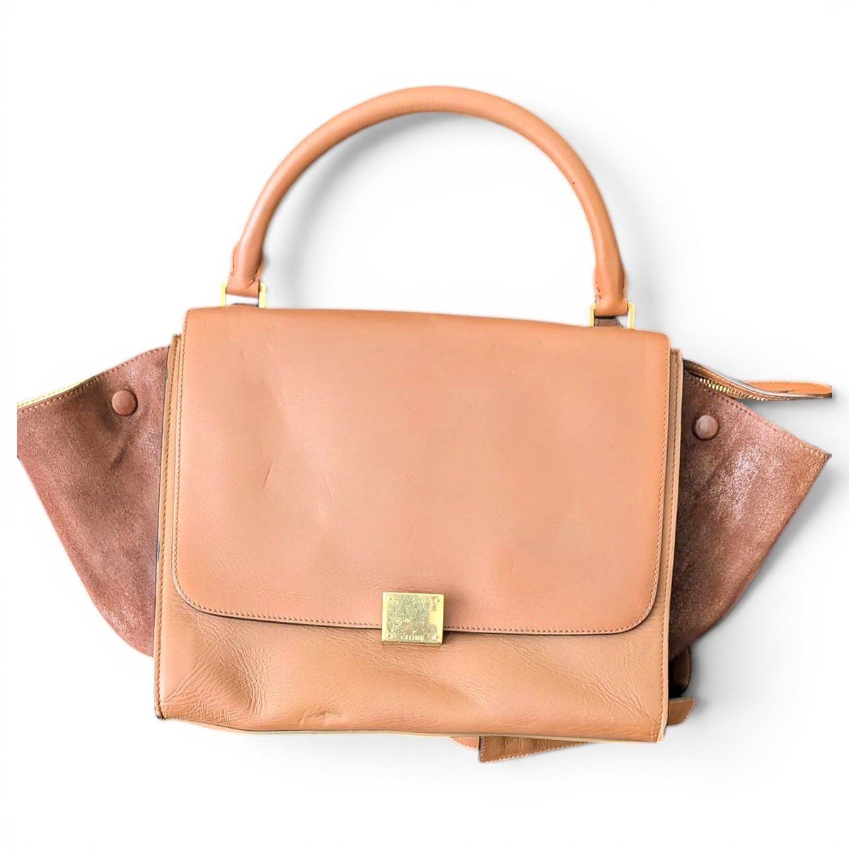 Trapèze leather handbag