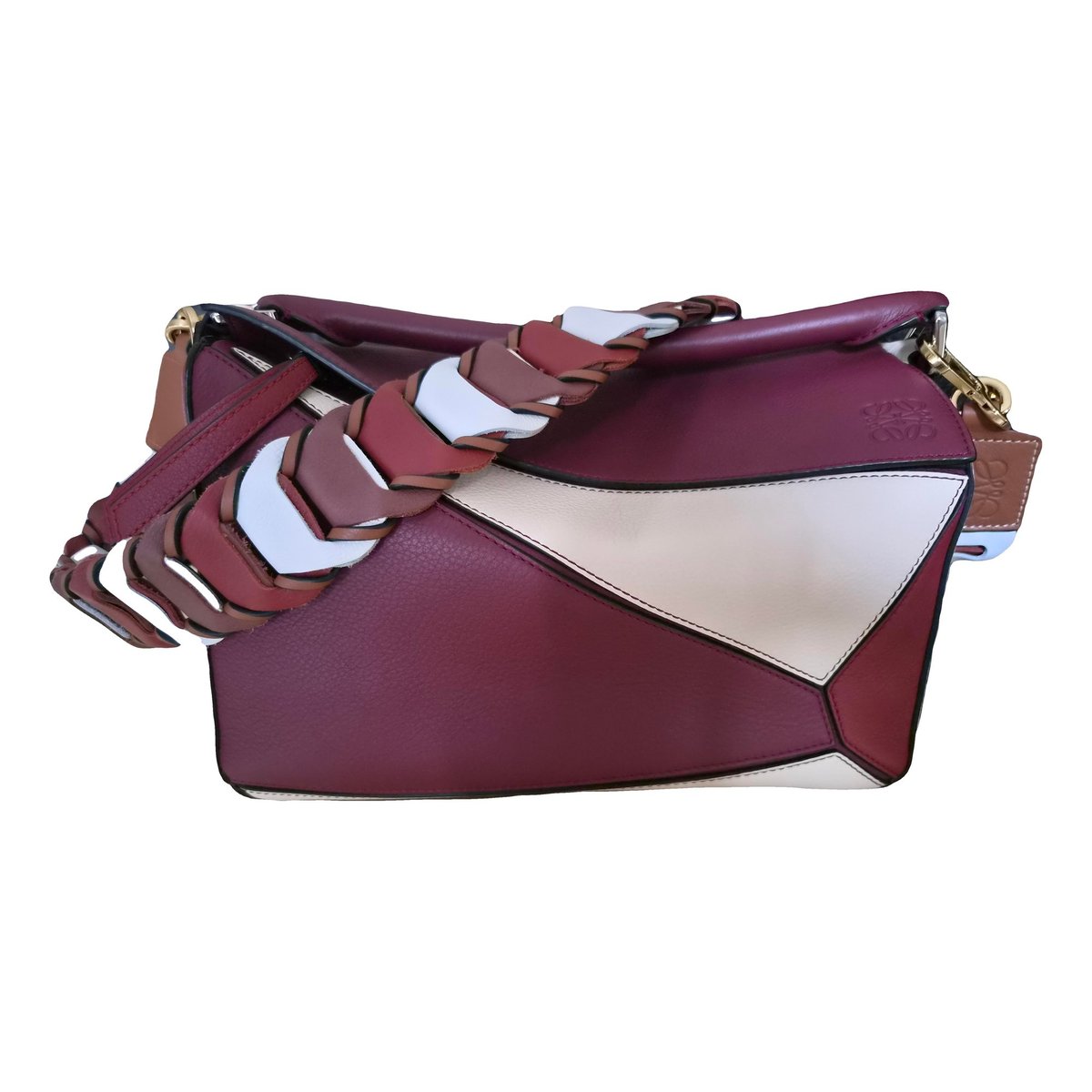 Puzzle leather handbag