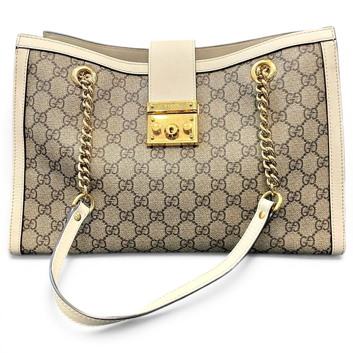 Padlock leather handbag
