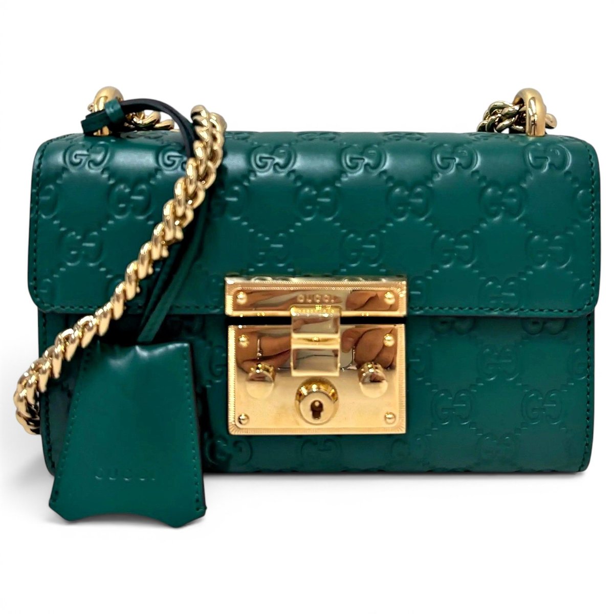 Padlock leather crossbody bag