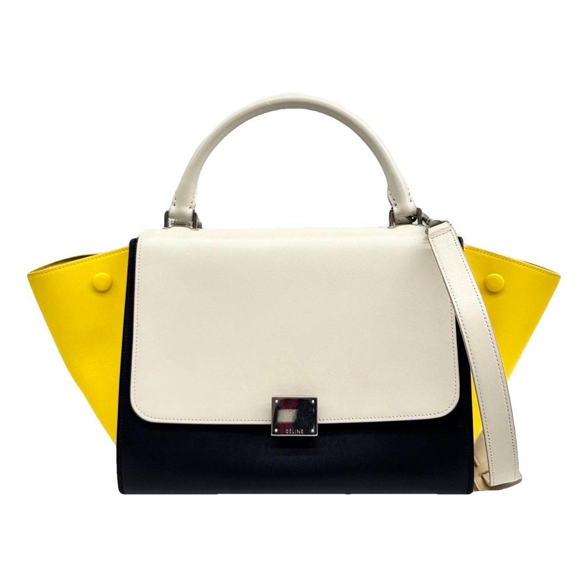 Trapèze leather handbag
