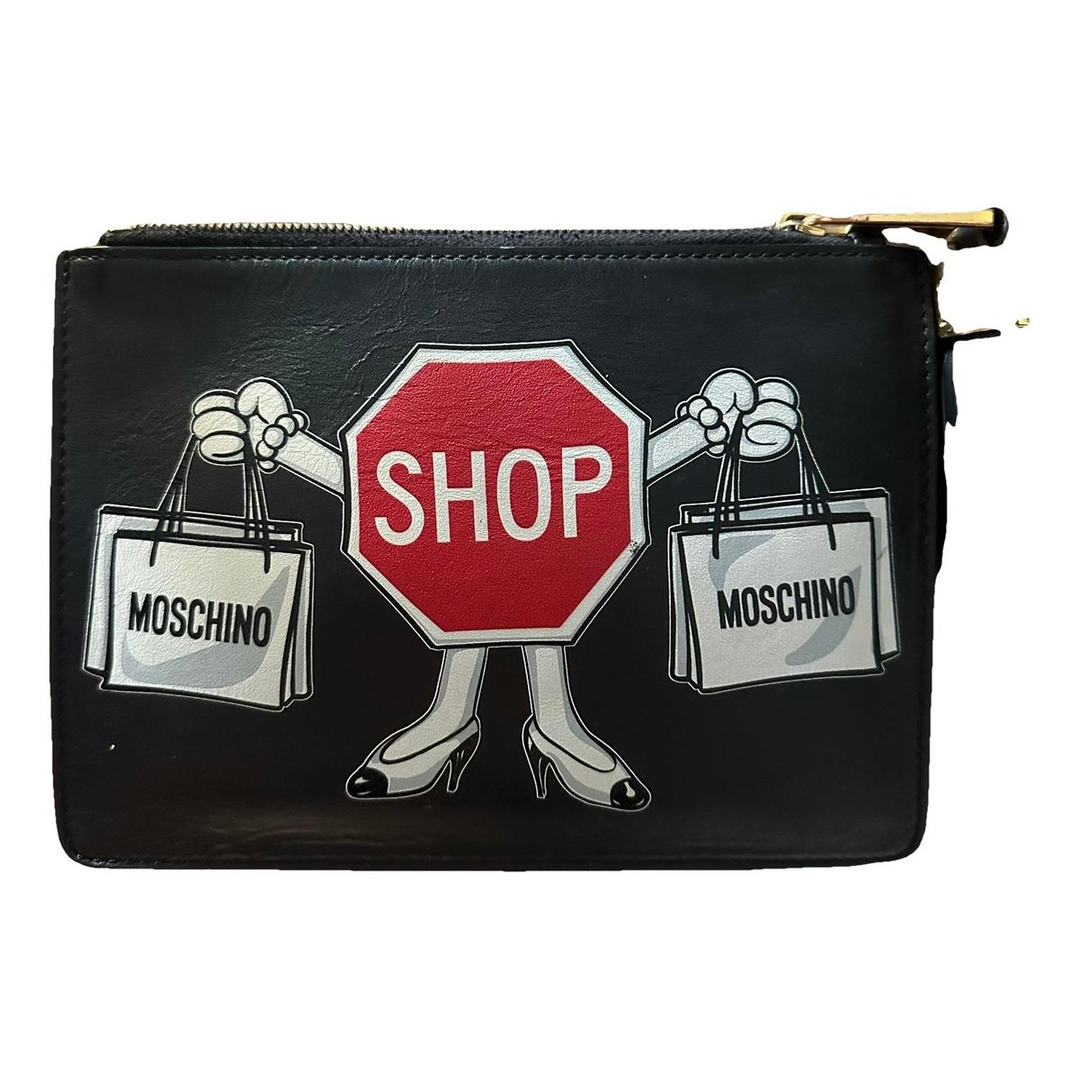 Leather clutch bag