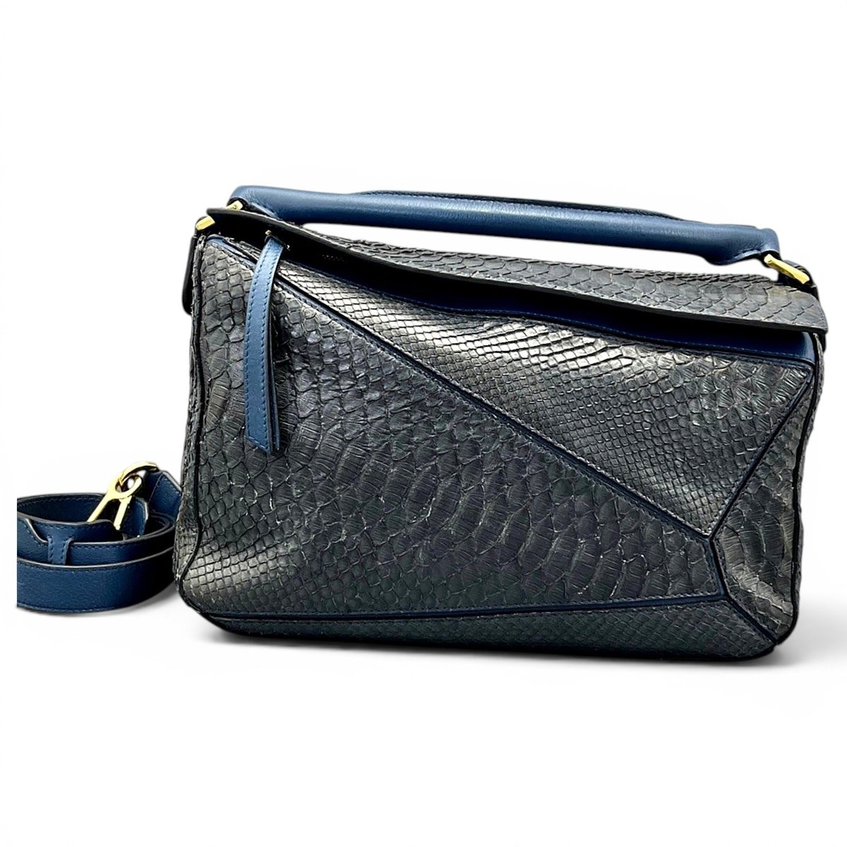 Puzzle leather handbag