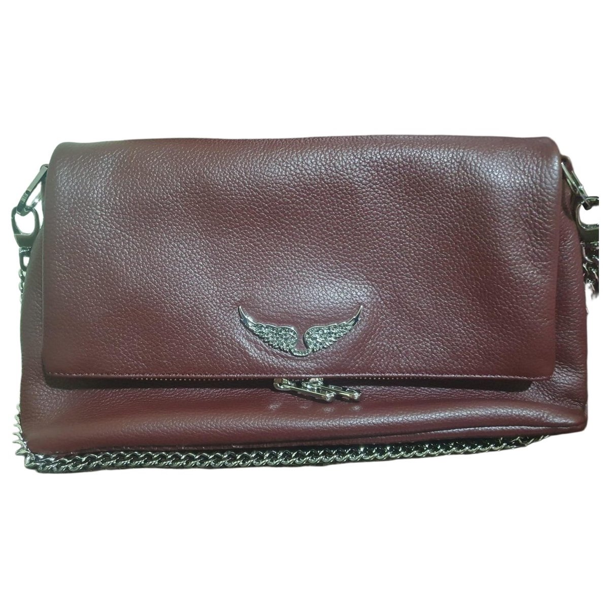 Rock leather clutch bag