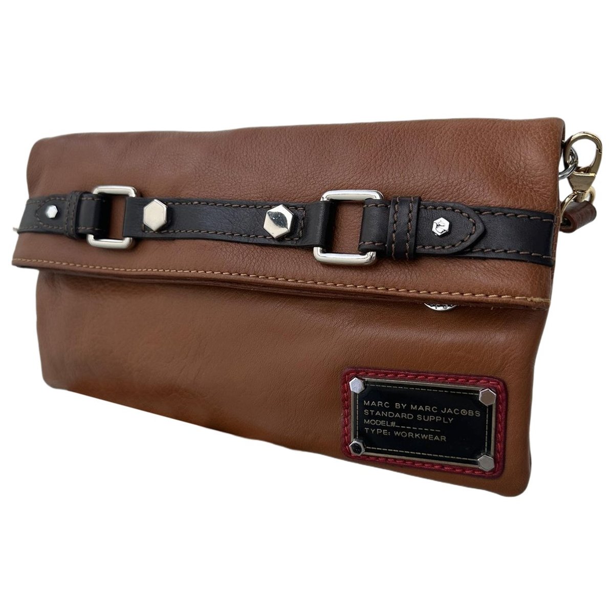 Leather clutch bag