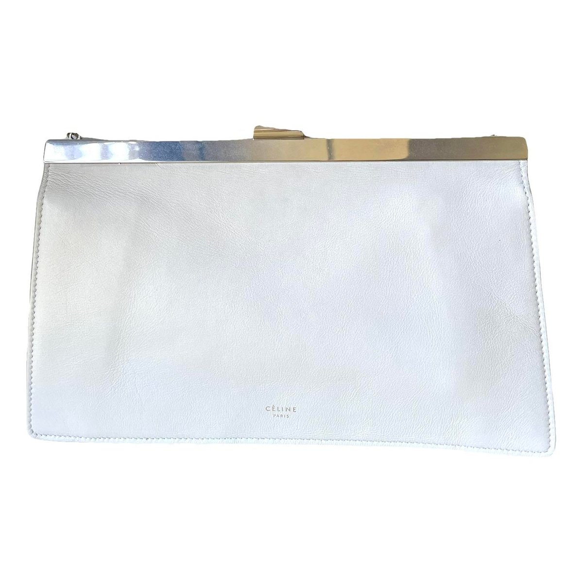 Clasp leather handbag