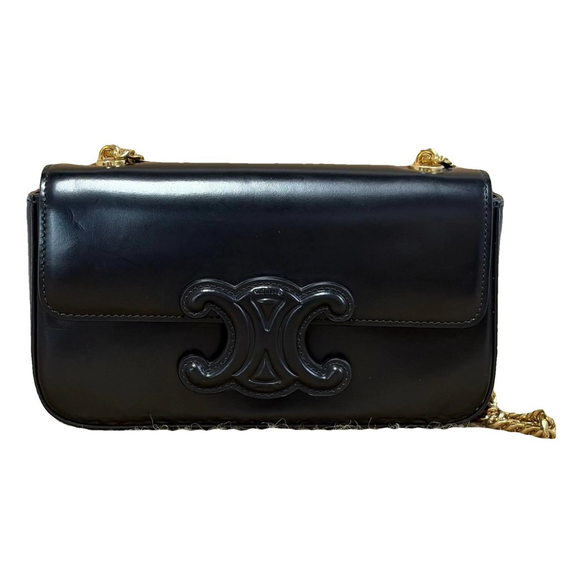 Triomphe chain leather handbag