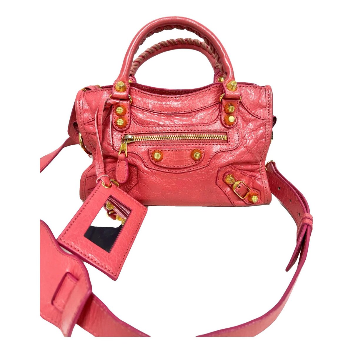 City leather handbag
