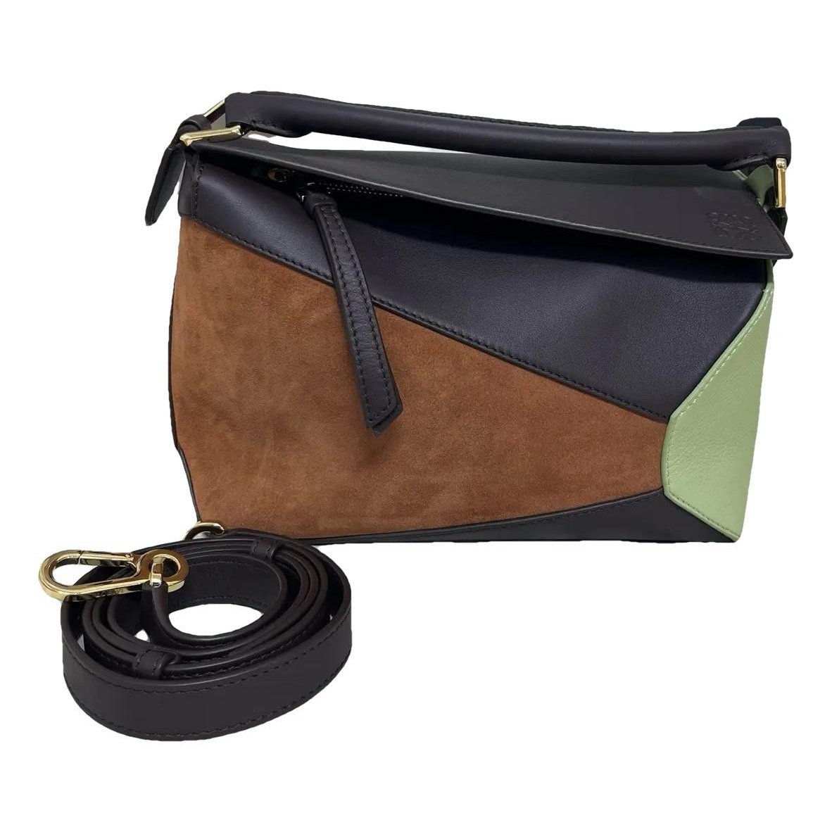 Puzzle leather handbag