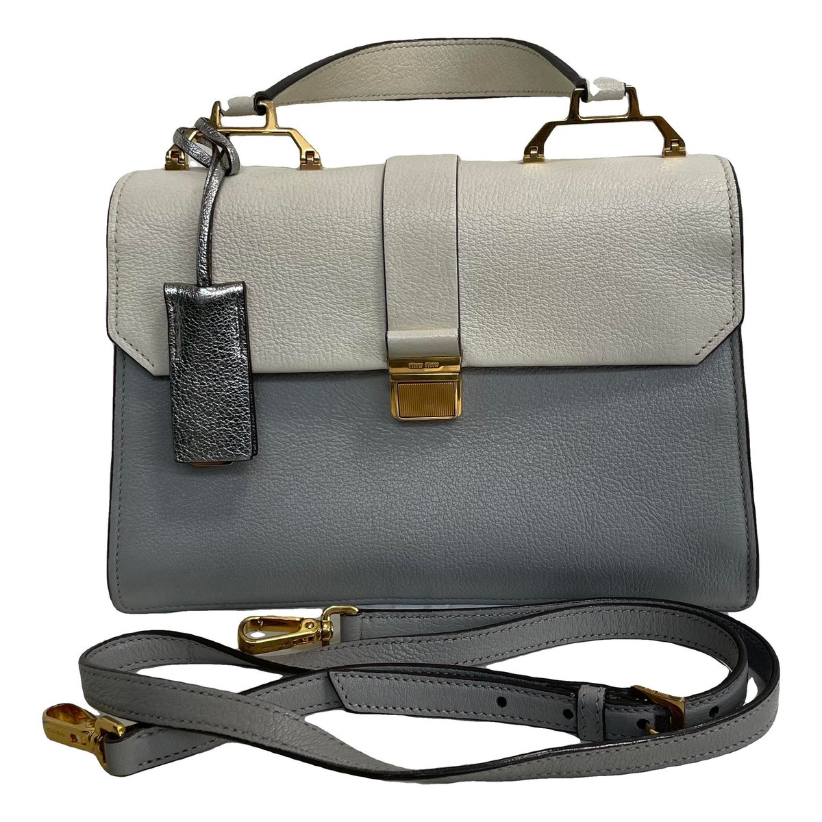 Madras leather handbag