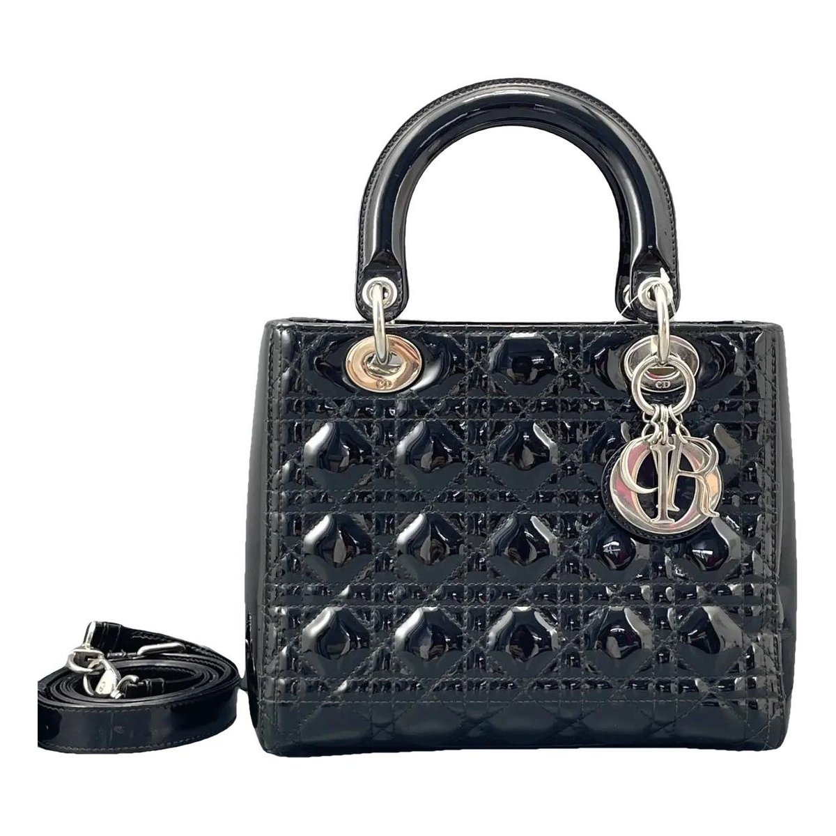 Lady Dior patent leather crossbody bag