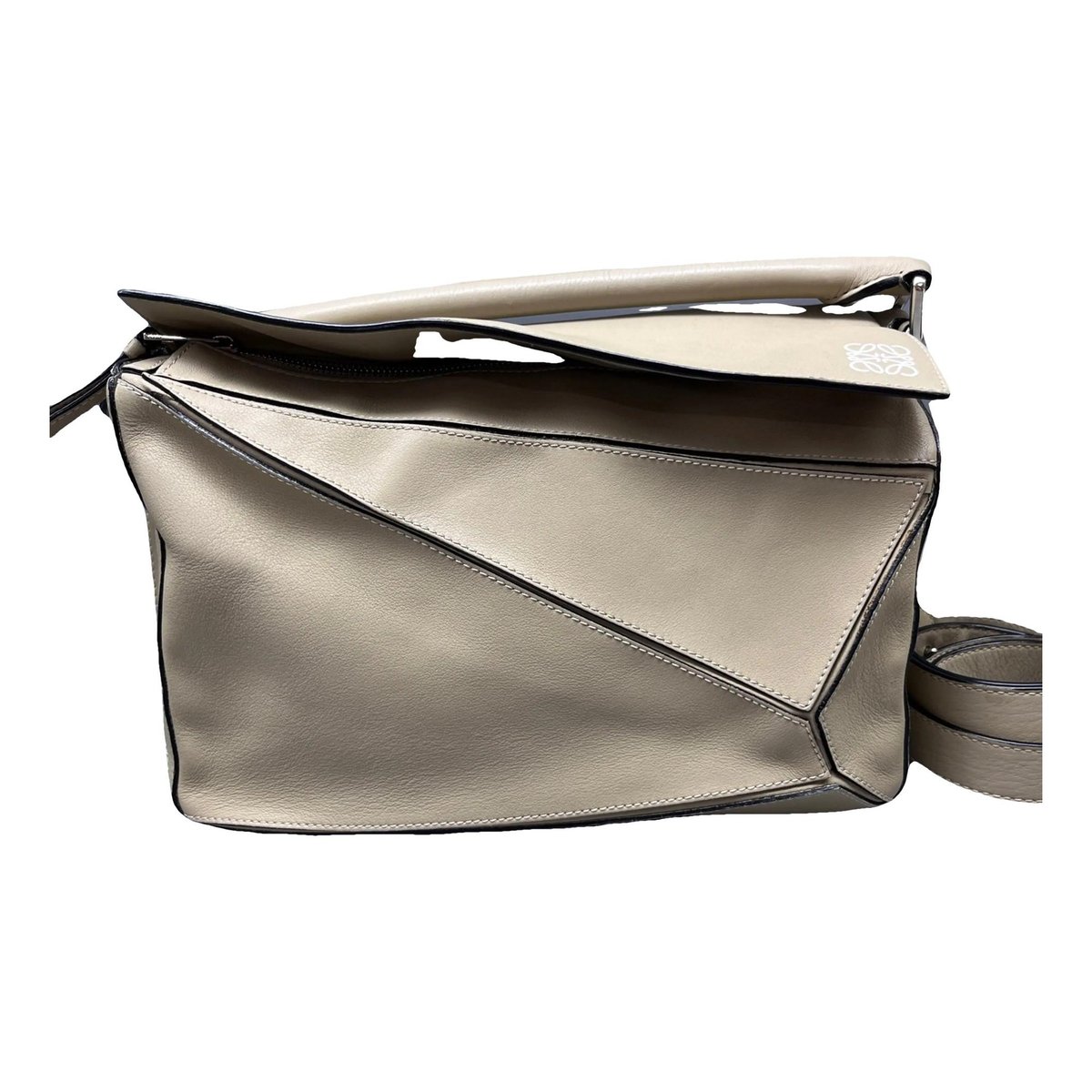 Puzzle leather crossbody bag