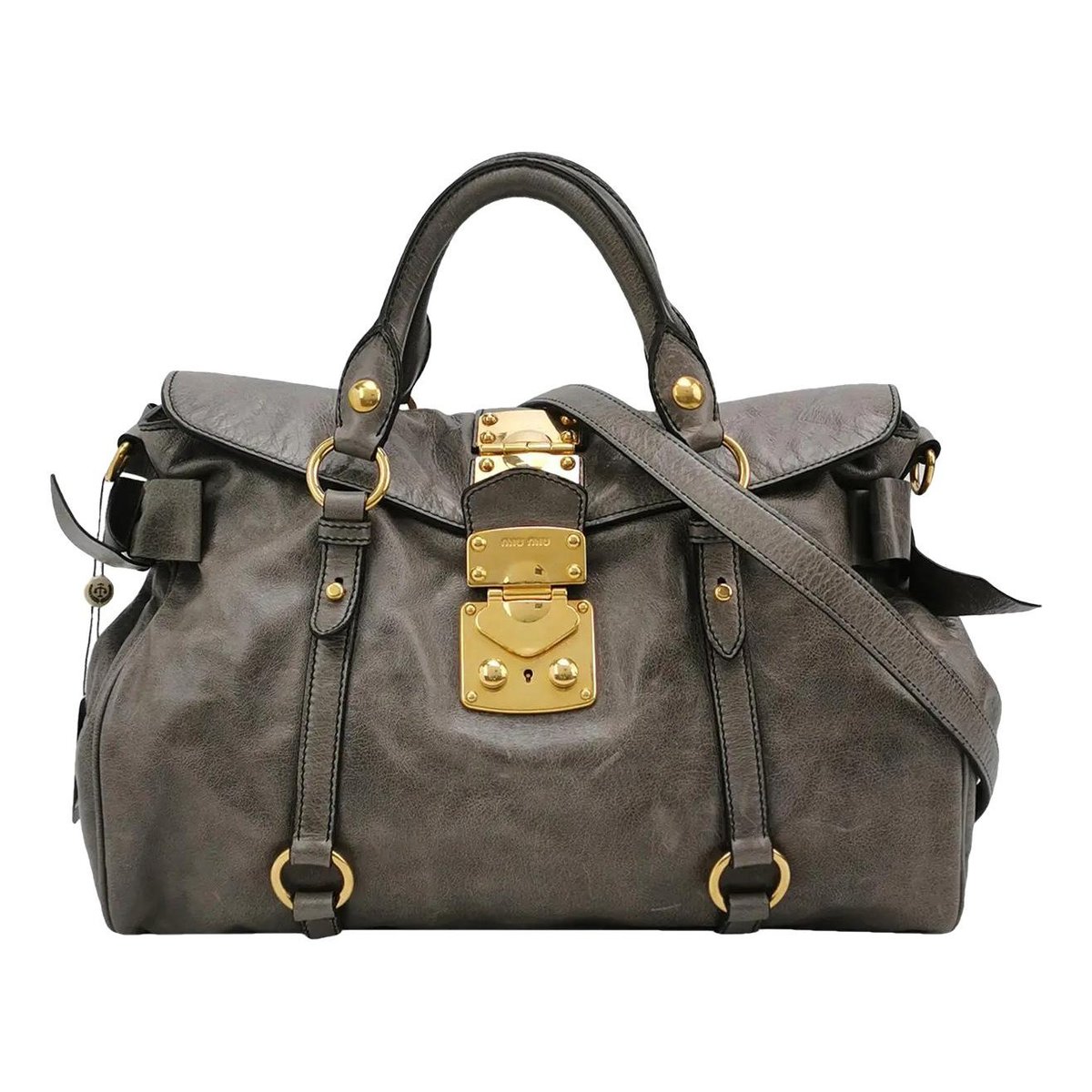 Coffer leather handbag