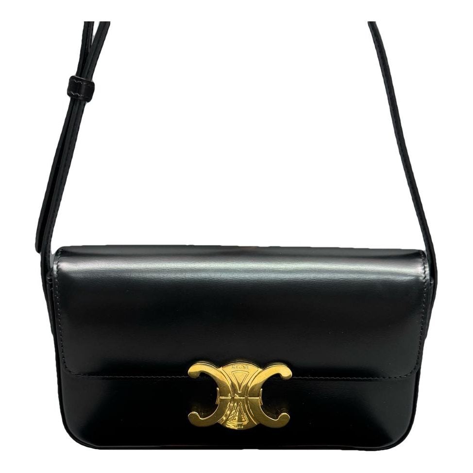 Triomphe chain leather handbag