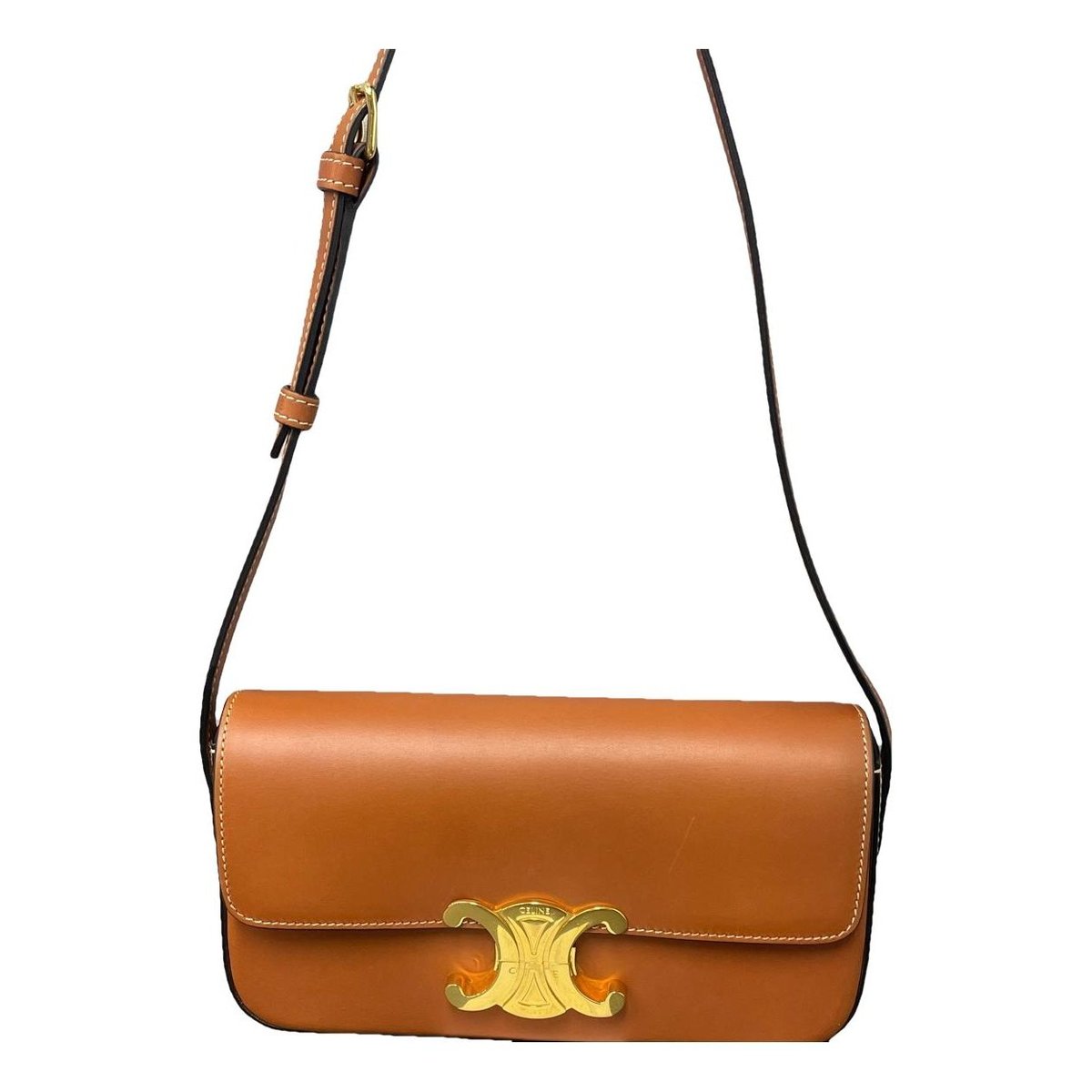 Triomphe chain leather crossbody bag