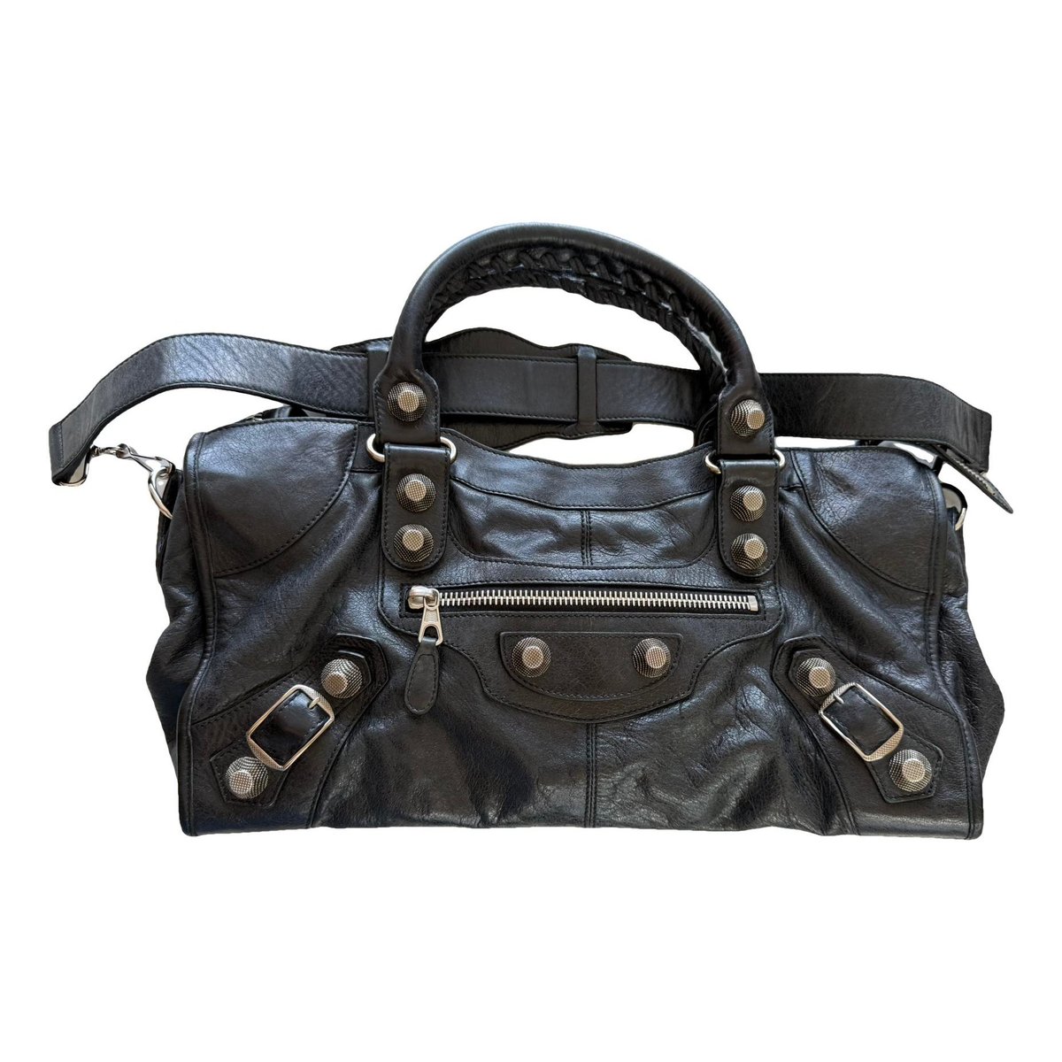 City leather handbag