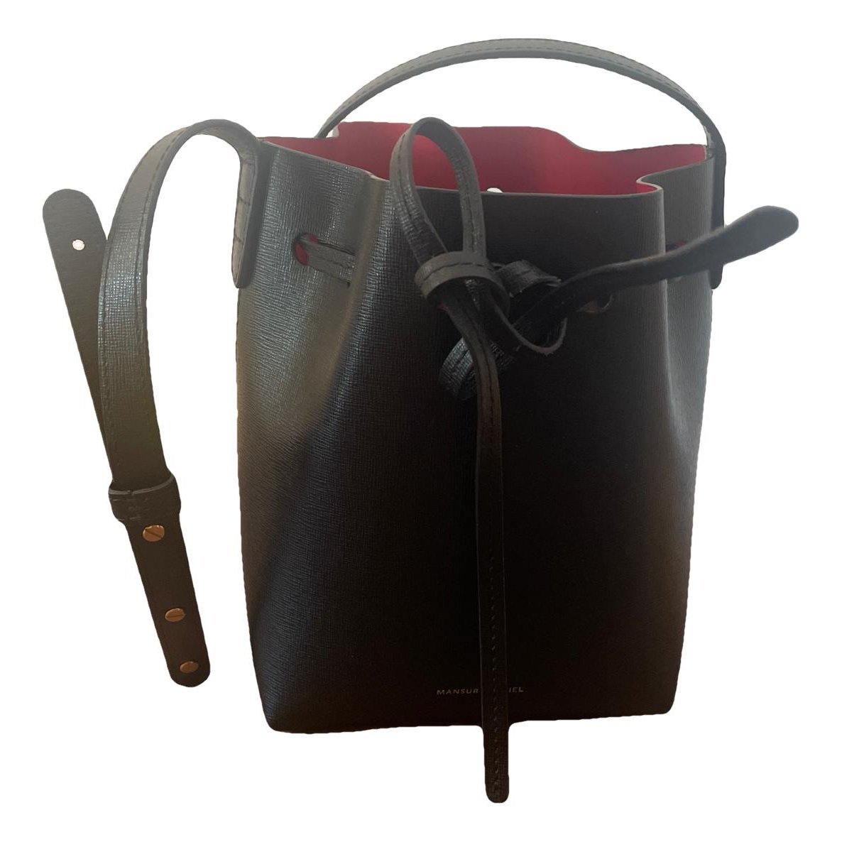Bucket leather crossbody bag