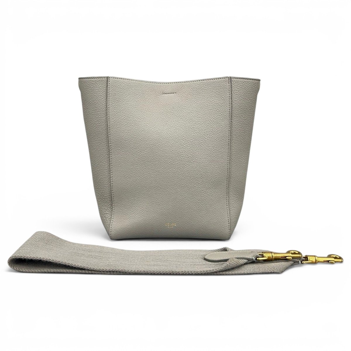 Clasp Bucket leather handbag