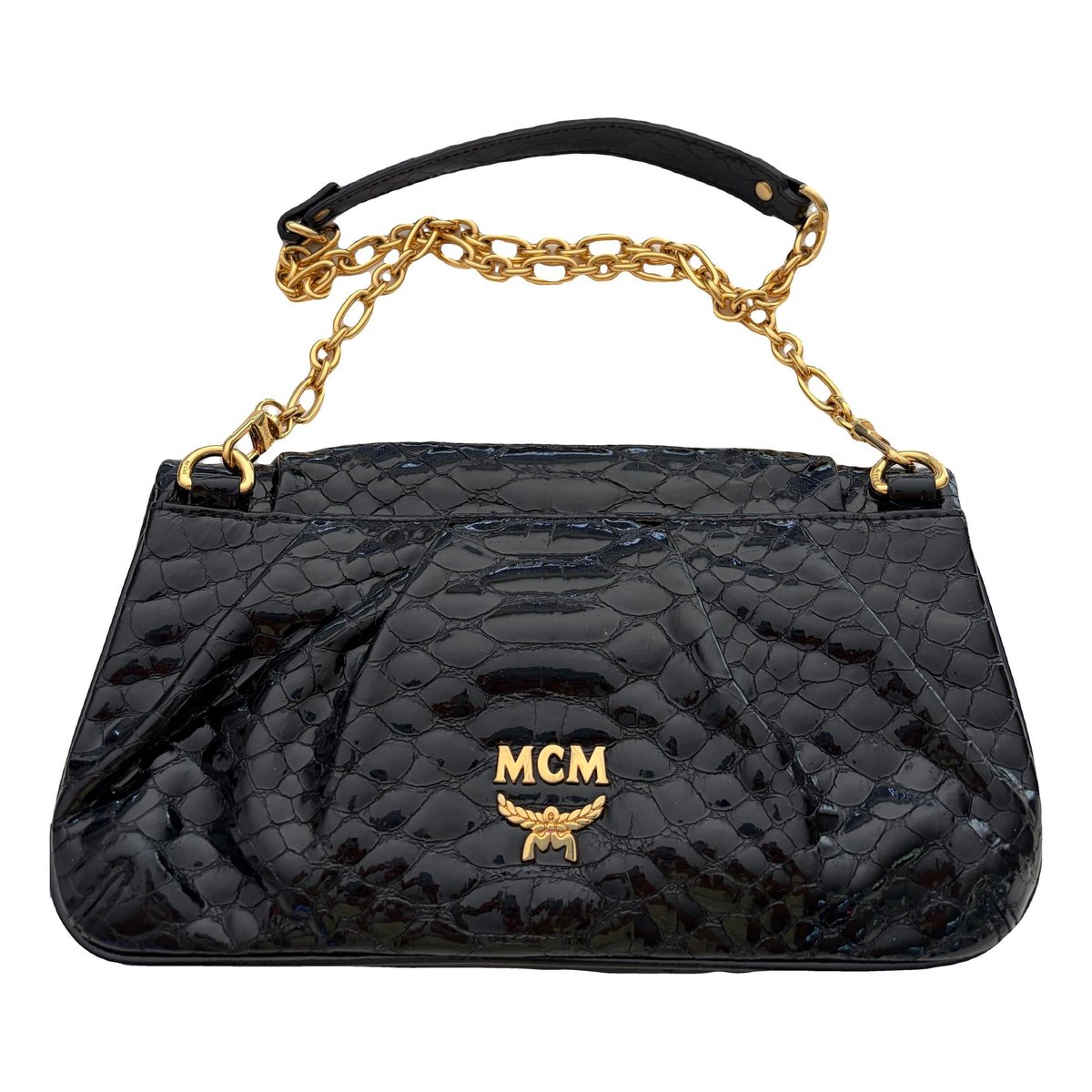 Patent leather clutch bag