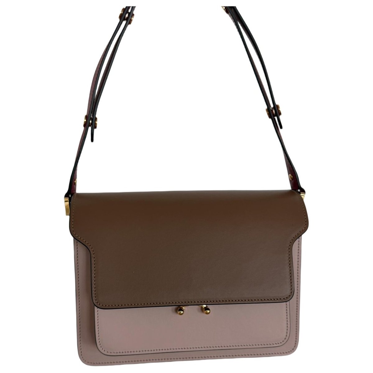 Trunk leather crossbody bag