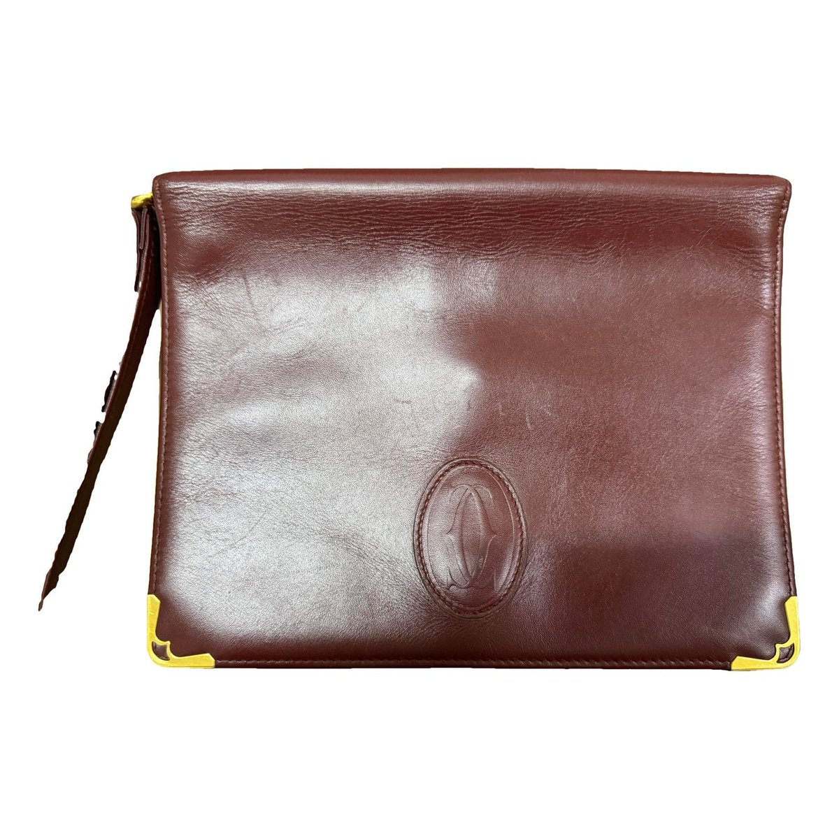 Leather clutch bag