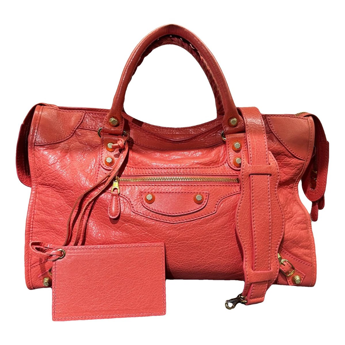 City leather handbag