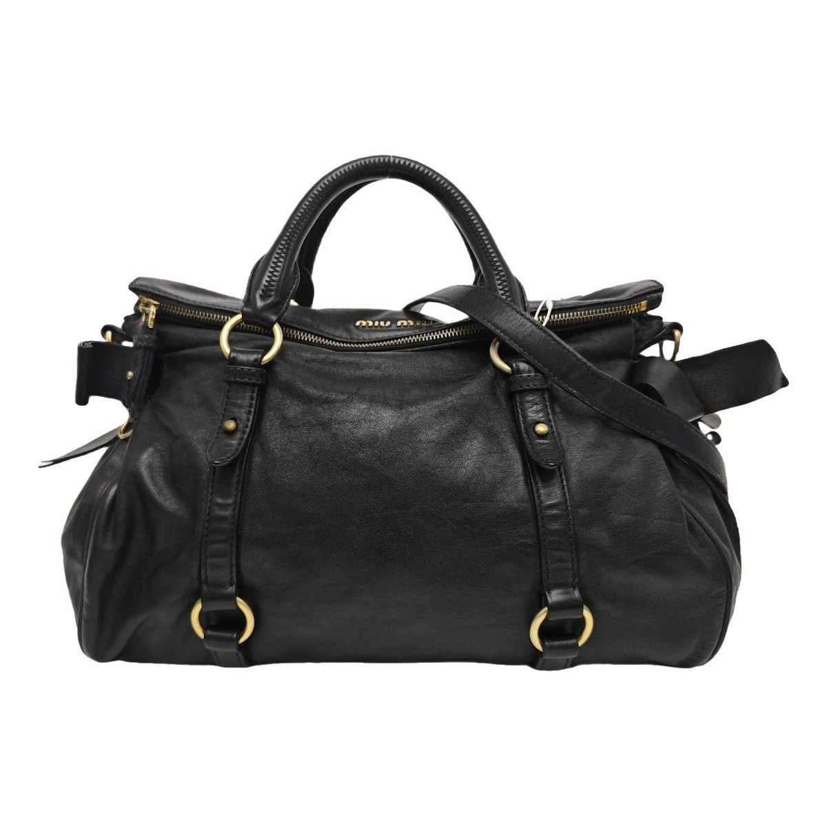 Bow bag leather handbag