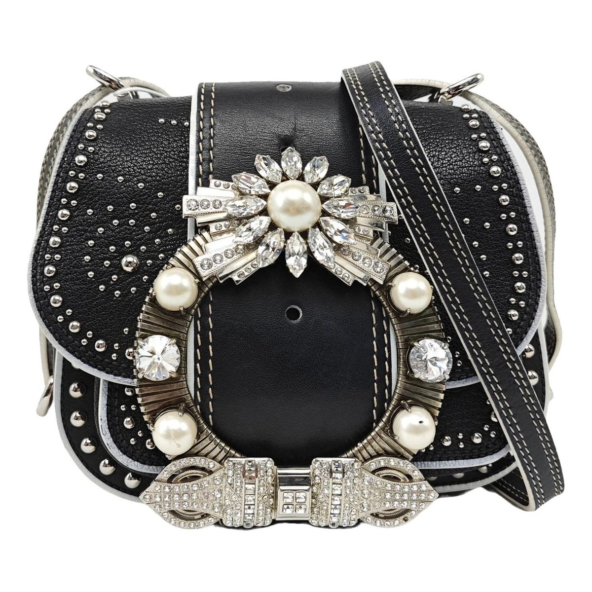 Miu Lady leather handbag