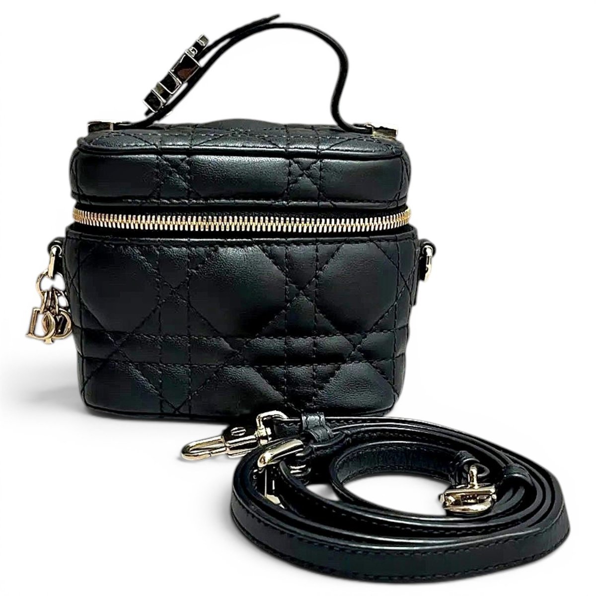 Vanity lady dior leather crossbody bag