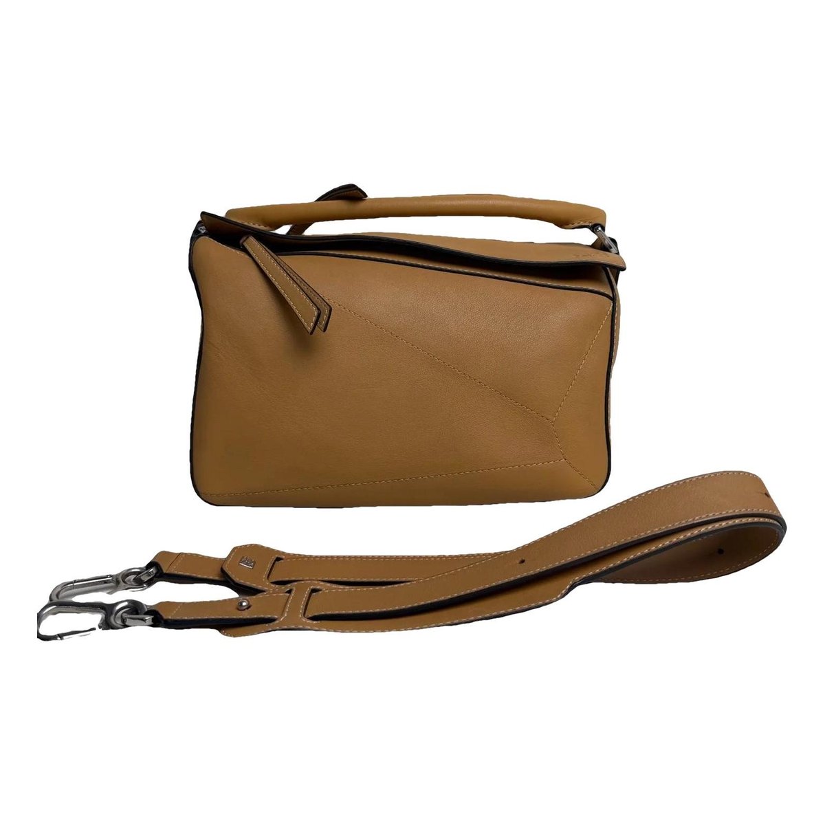 Puzzle leather handbag